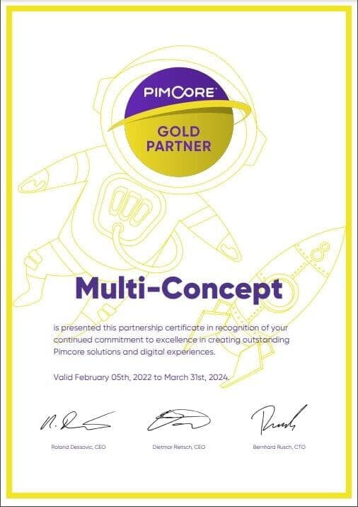 Pimcore Goldpartner Schweiz Zertifikat